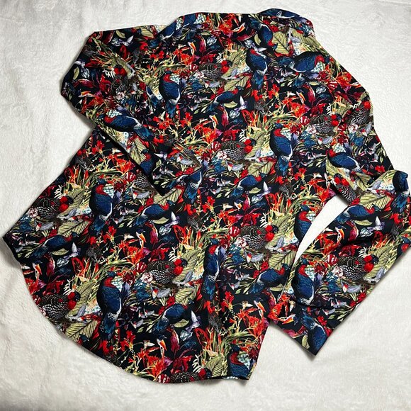 Paisley & Gray Floral/Birds Button Down Shirt Slim Fit M/16 NWOT - Picture 3 of 9